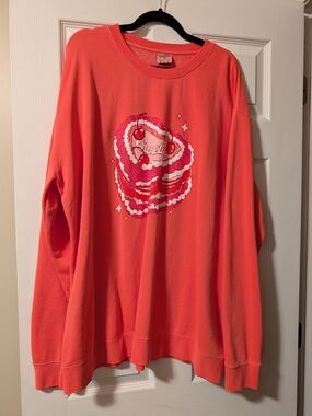 Brand New!! Living Fully Co By Mallory Ervin Sweetie Graphic Coral Sweatshirt